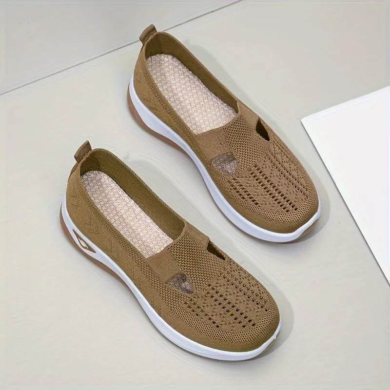 Women's Casual Sneakers, Slip On Lightweight Soft Sole Walking Shoes, Breathable Daily Footwear