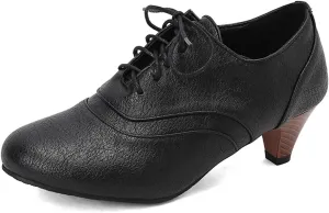 Womens Chunky Low Heel Oxford Pumps Kitten Heel Lace Up Pumps US4-14