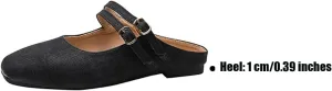 Women's Closed Toe Slip-on Mules Shoes,Comfort Backless Mary Jane Shoes Double Buckle Breathable Slingback Walking Flat Slide Sandals