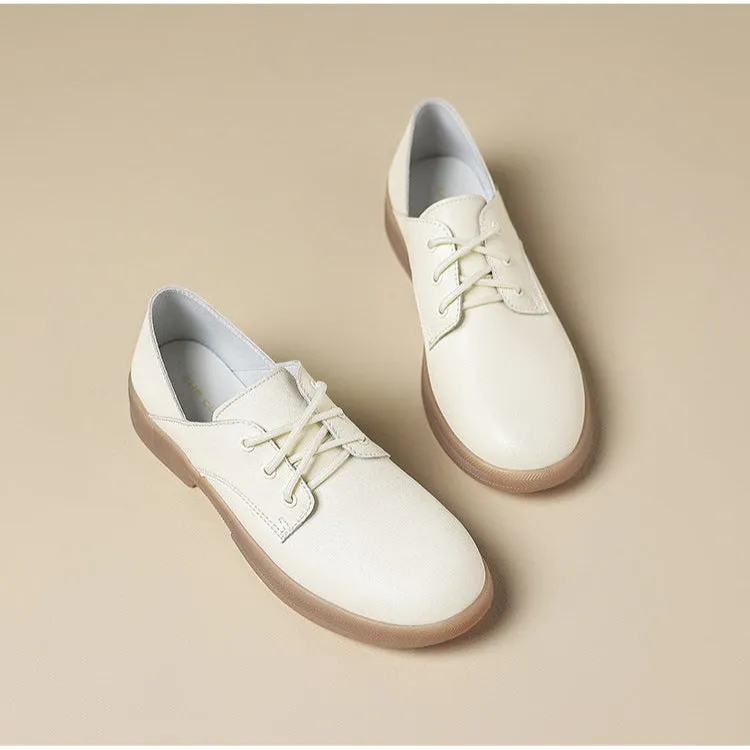 Women's Leather Casual Lace-Up Oxfords