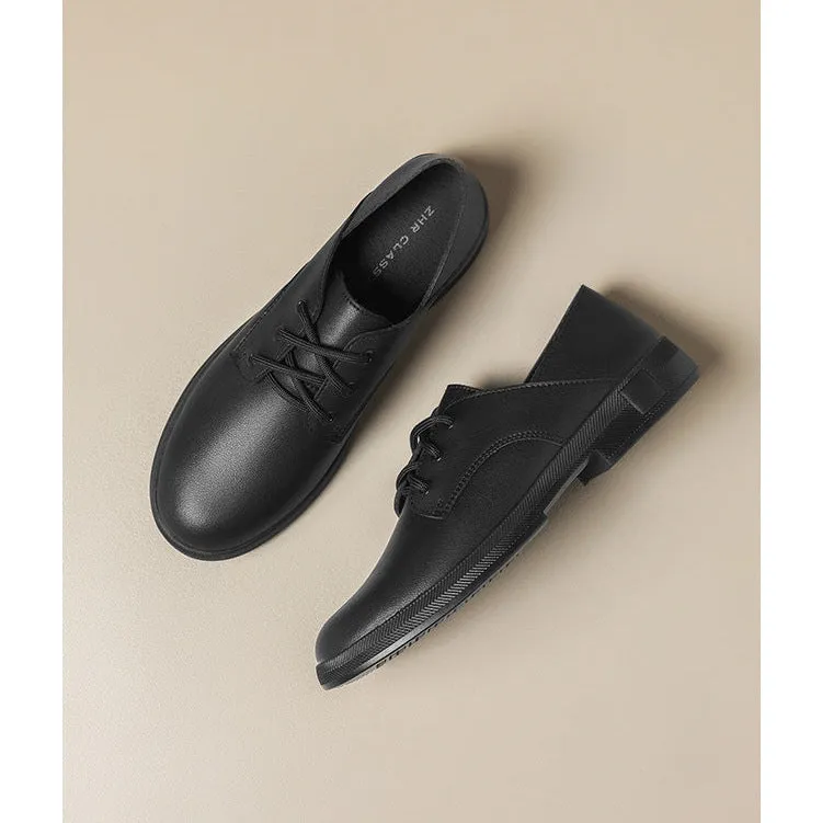 Women's Leather Casual Lace-Up Oxfords