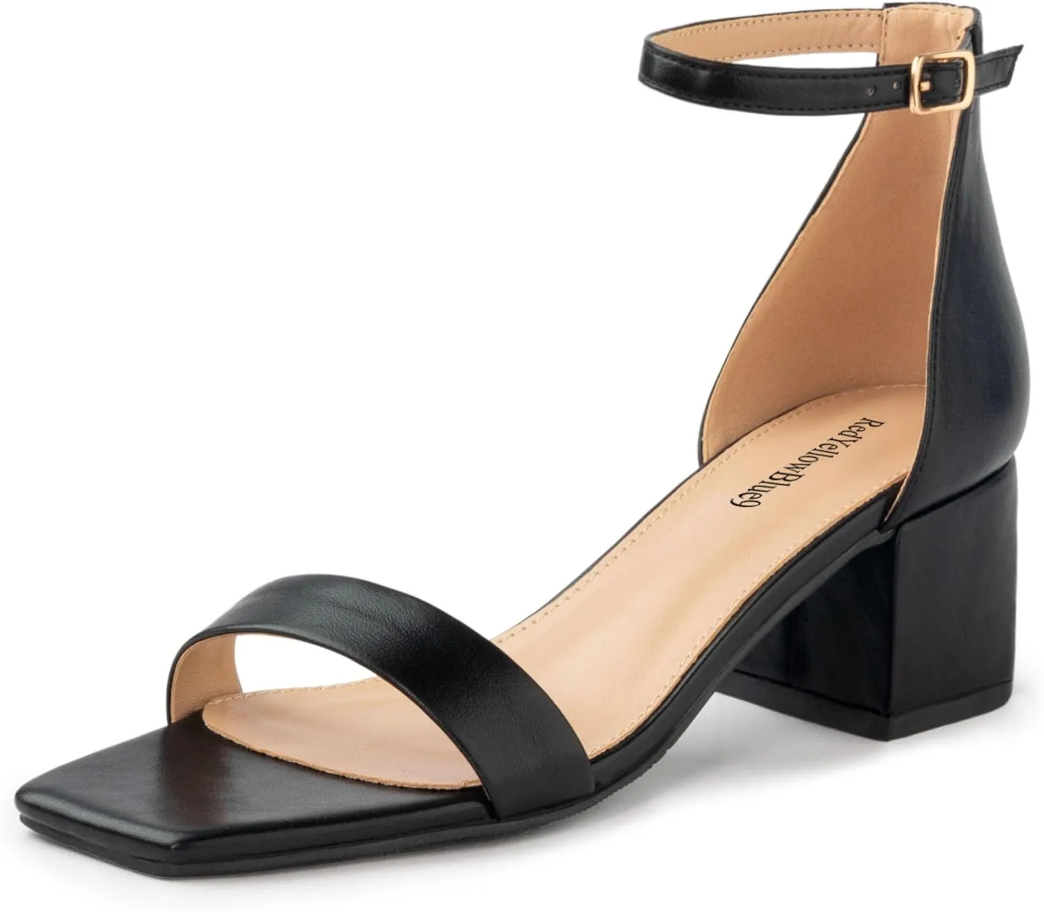 Women's Low Heels Square Open Toe Block Heeled Dress Ankle Strap Pump Holiday Party Homecoming Prom Wedding Sandals Fashionable