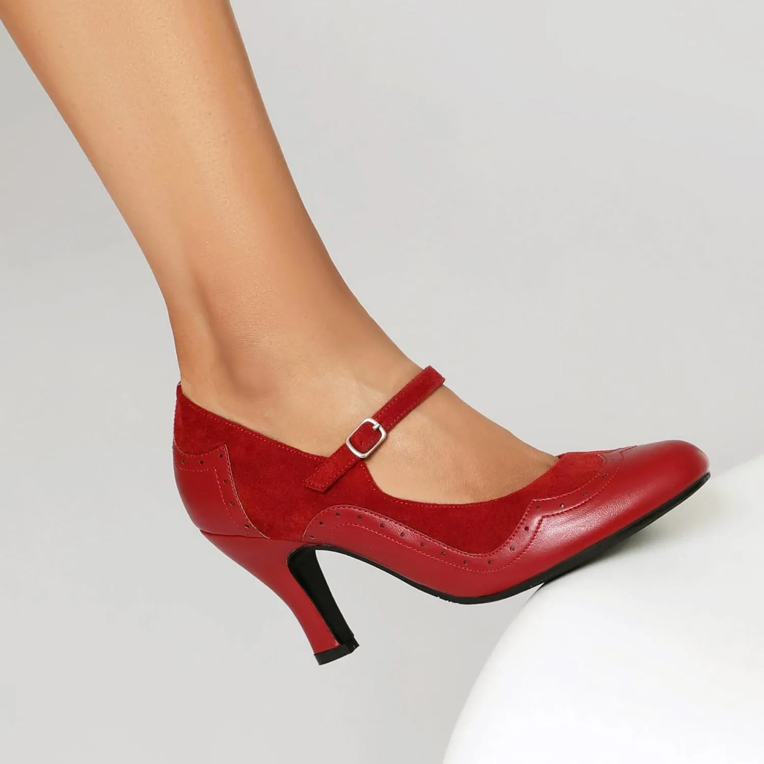 Women's Mary Jane Wingtip Rockability Close Round Toe Vintage 1950s Heels Oxford 1930s Ankle Straps Retro 1920s Victorian Pumps Shoes