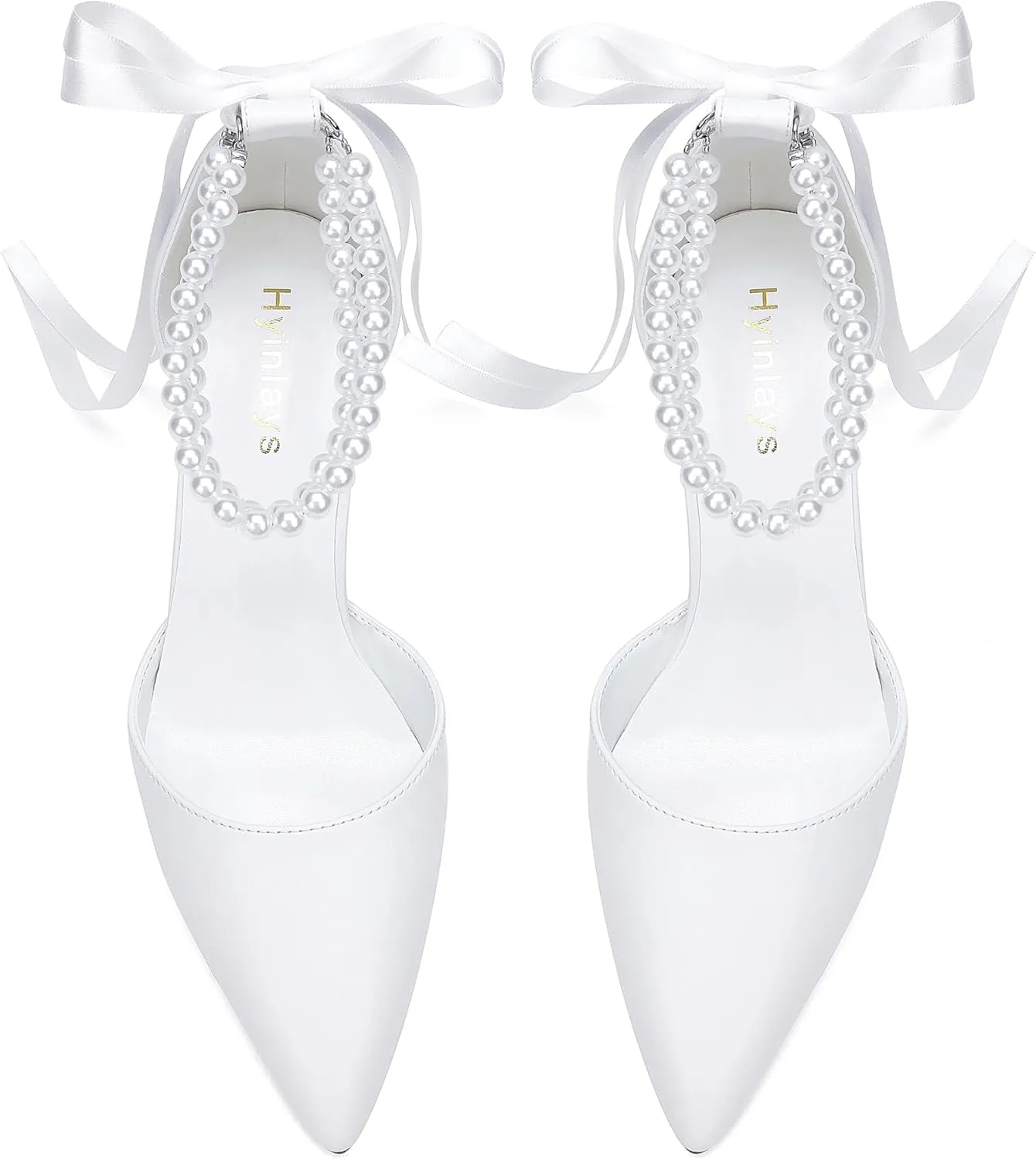 Women's Open Toe Block Heel Pearl Wedding Shoes for Bride Chunky Heeled Sandals Bridal Shoes Pumps