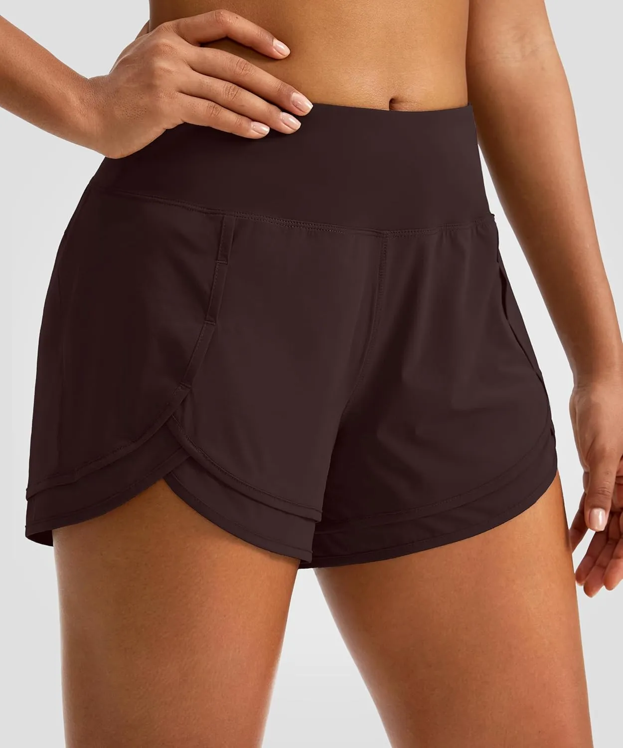 Women's Running Shorts High Waisted Quick-Dry 3 Inch Gym Workout Athletic Shorts for Women with Zipper Pocket