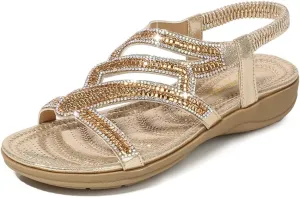 Womens Sandals Summer Dressy Flat Sandals Casual Comfortable Beach Bohemian Sandal Flat Shoes
