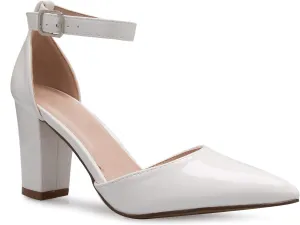 Women's Sexy D'Orsay Ankle Strap Pointed Toe Block Heel Pump - Classic, Comfortable