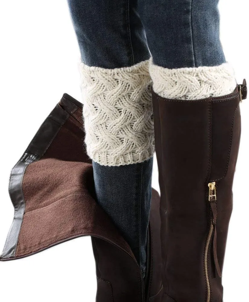 Womens Short Boots Socks Crochet Knitted Boot Cuffs Leg Warmers Socks
