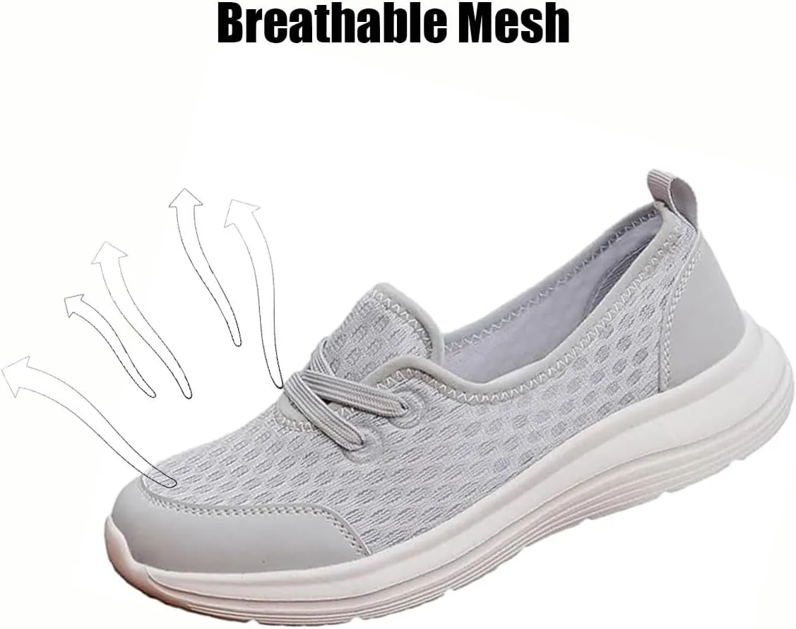 Women's Soft Sole Mesh Comfort Orthopedic Shoes, Casual Slip-on Shoes, Low-top Flat Arch Support Walking Shoes