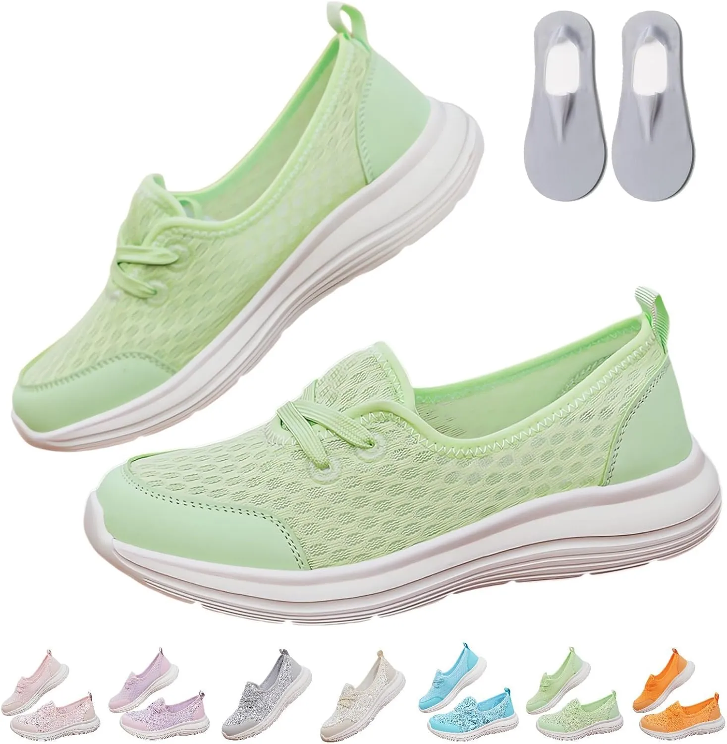Women's Soft Sole Mesh Comfort Orthopedic Shoes, Lightweight Soft Solecomfortable Flat Arch Support Walking Shoes,Slip Ins Sneakers Ladies
