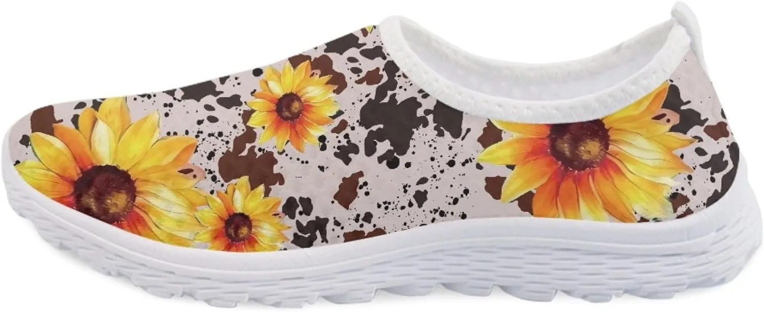 Womens Tennis Shoes Cherry Blossoms Breathable Casual Athletic Walking Shoes Casual Fashion Slip On Running Sneakers