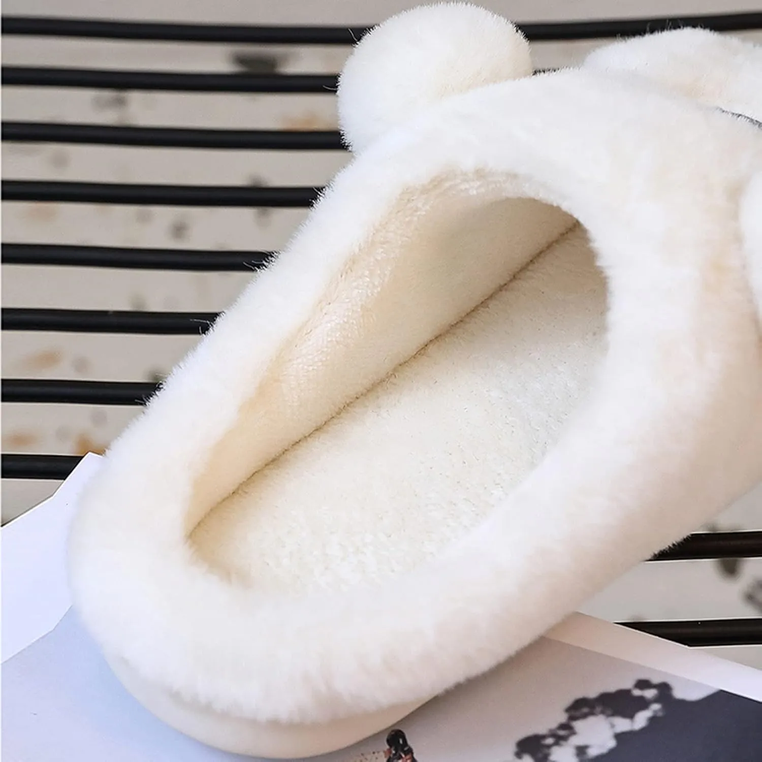 Womens Unisex Warm Fuzzy Soft Plush House Slippers Cute Sleeping Koala Animal Bedroom Home Shoes with Non-Slip Waterproof Rubber Sloe Indoor