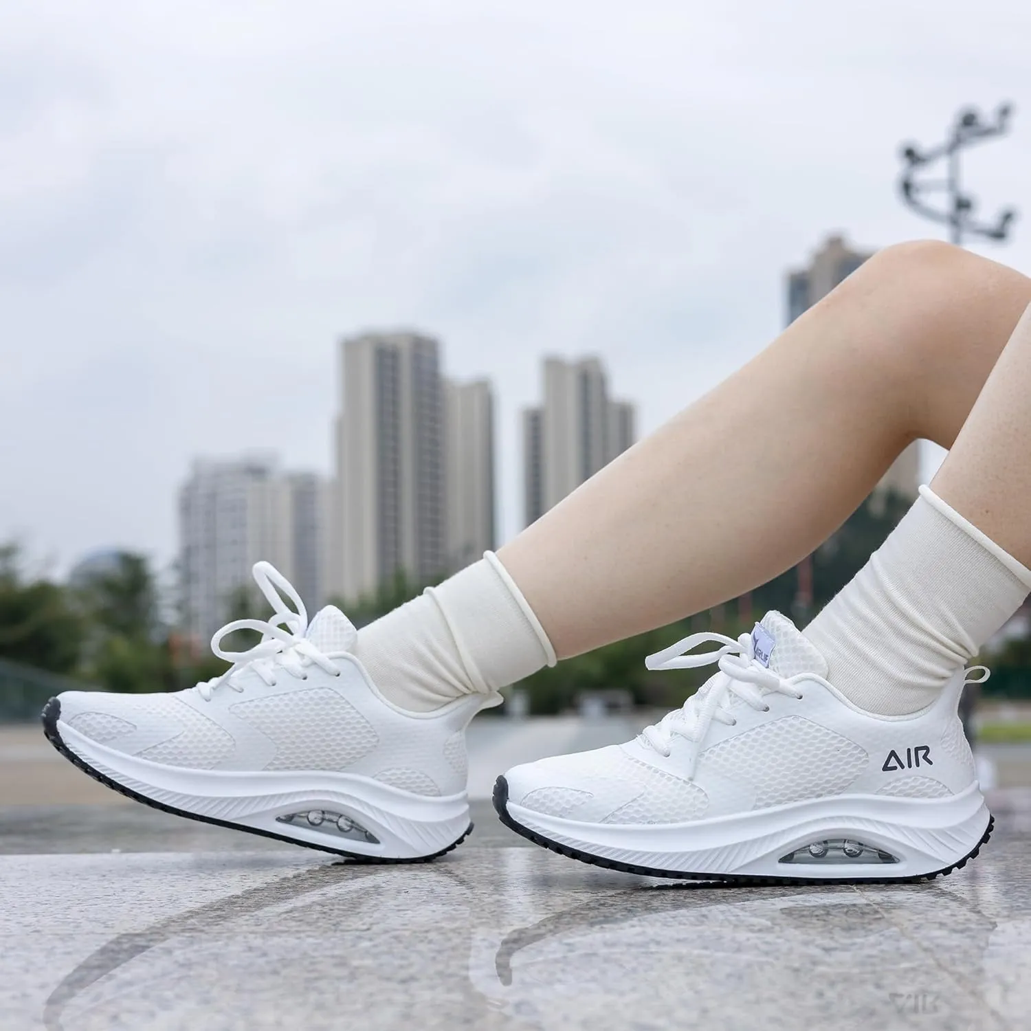 Women's Walking Shoes Air Cushion Comfortable Plantar Fasciitis Tennis Sneakers Non-Slip Breathable Orthotic Shoe for Foot Heel Pain Relief Size US 6-11