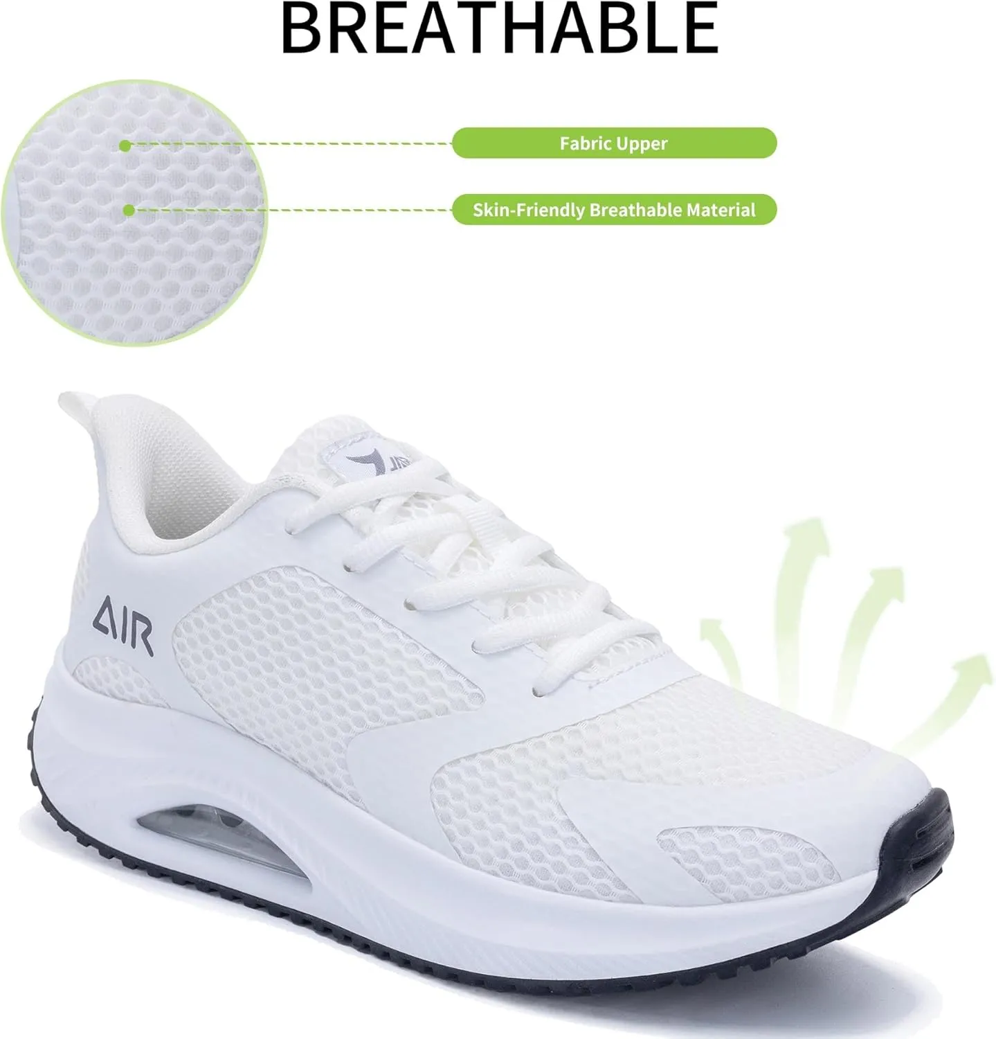 Women's Walking Shoes Air Cushion Comfortable Plantar Fasciitis Tennis Sneakers Non-Slip Breathable Orthotic Shoe for Foot Heel Pain Relief Size US 6-11