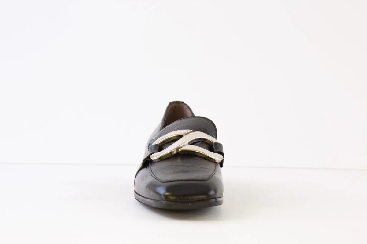 WONDERS - C-7110 LOW HEEL LOAFER - BLACK PATENT