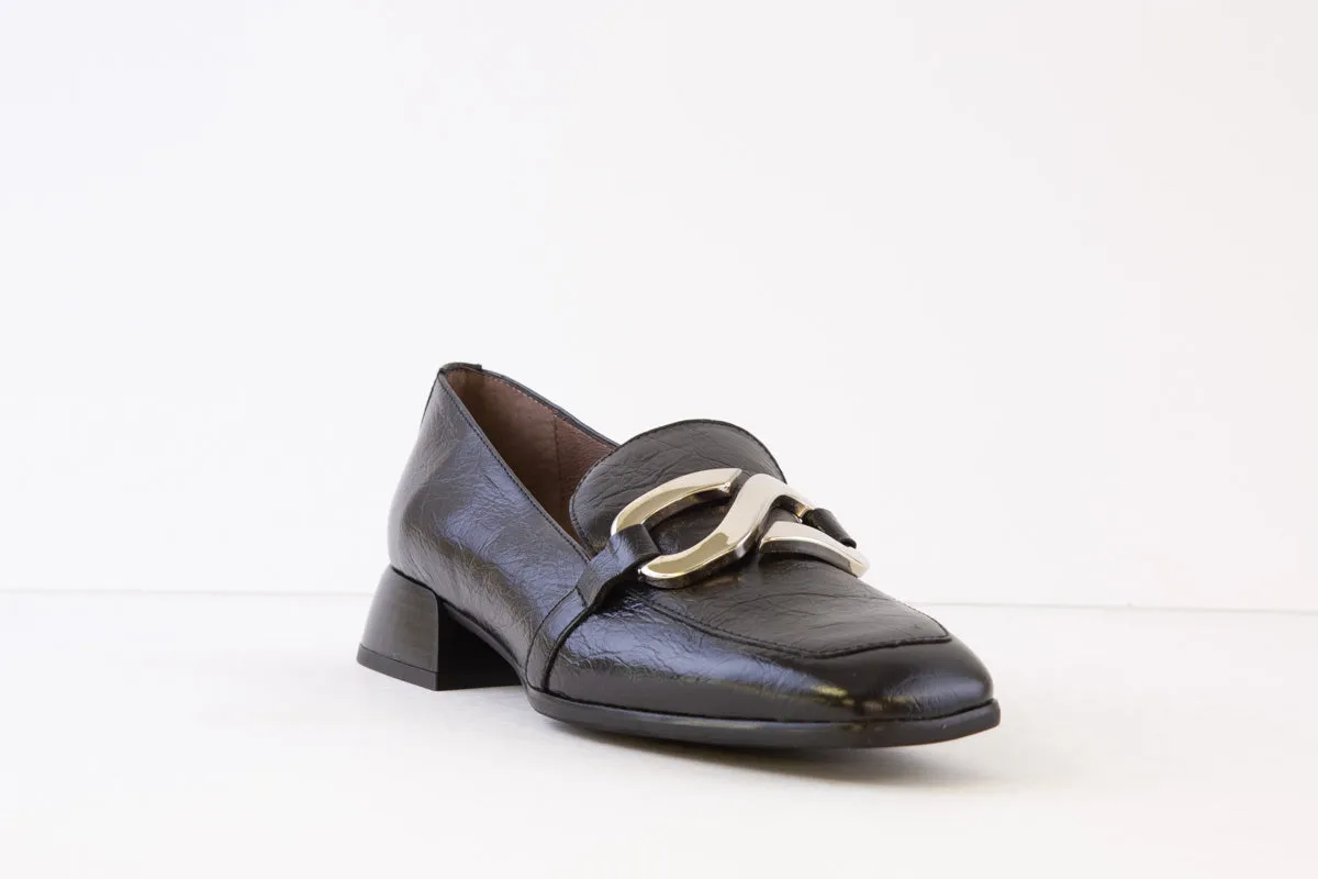 WONDERS - C-7110 LOW HEEL LOAFER - BLACK PATENT