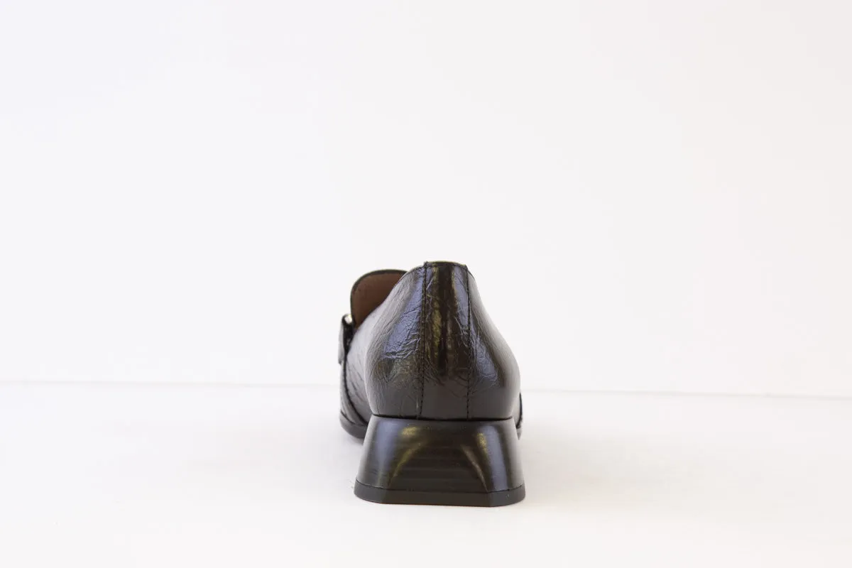 WONDERS - C-7110 LOW HEEL LOAFER - BLACK PATENT
