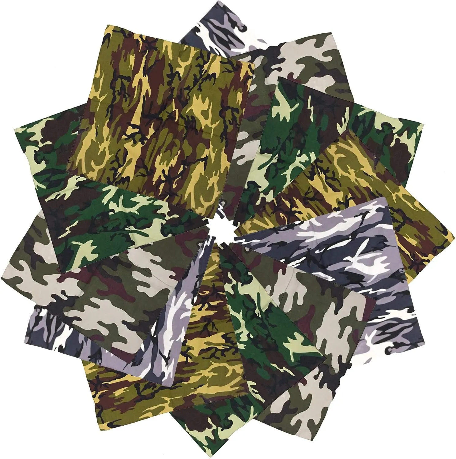 xsby 12 Piece Novelty Bandanas Paisley 100% Cotton Headwear