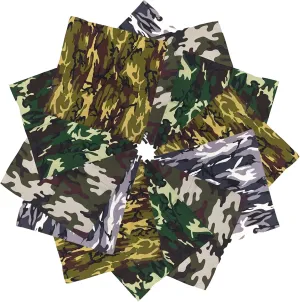 xsby 12 Piece Novelty Bandanas Paisley 100% Cotton Headwear