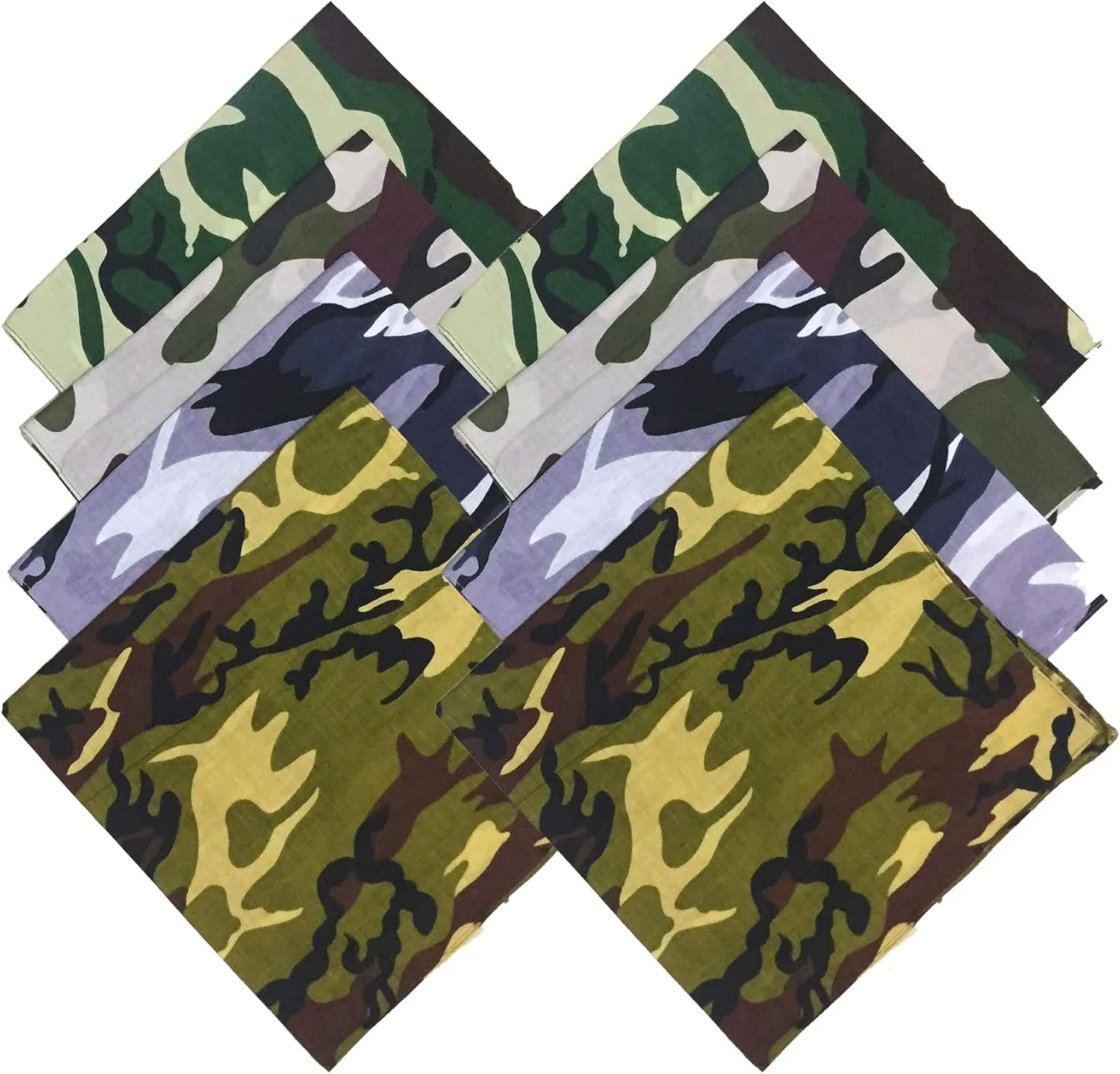 xsby 12 Piece Novelty Bandanas Paisley 100% Cotton Headwear