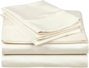 Xtream Fabric 4 Piece Real 800 Thread Count Bed Sheet Set - 100% Egyptian Cotton Ultra Soft Luxury Sheets - Italian Finish Fitted Sheet fits Upto 19” deep Pocket Mattress (King, Ivory Solid)