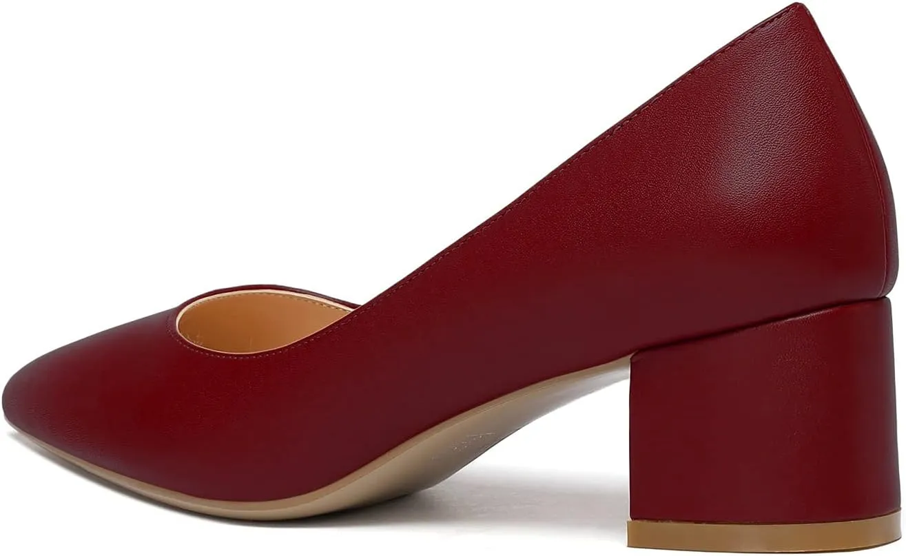 YODEKS Women's Closed-Pointed Toe Mid Block Heels Classic Pumps for Dating
