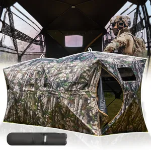 YOLENY See-Through Hunting Blind, Portable Pop Up Ground Blind with Carrying Bag - Resilient Tent, Zip Door & Silent Windows for Deer & Turkey Hunting