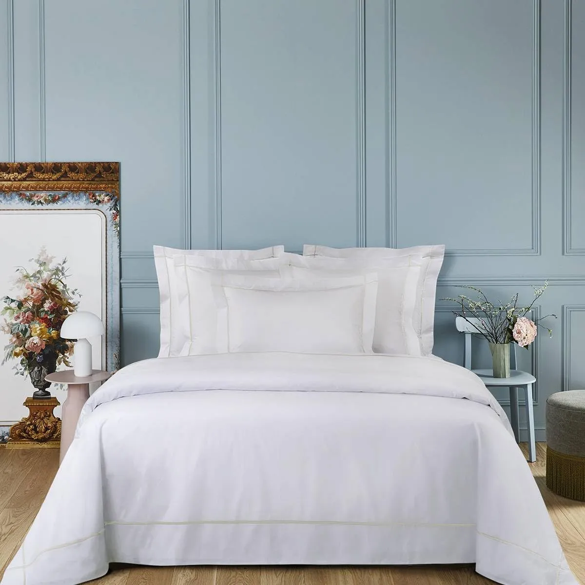 Yves Delorme Athéna Nacre (Ivory) Standard 21 x 32 in Pillowcase Extra Soft and Cooling Luxury Sheets, 100% Natural Organic Cotton - Breathable and Durable