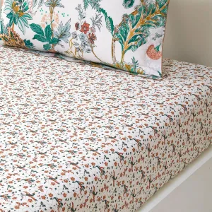 Yves Delorme Golestan Multicolor Full 55 x 79 in Fitted Sheet Extra Soft and Cooling Luxury Sheets, 100% Natural Organic Cotton - Breathable and Durable