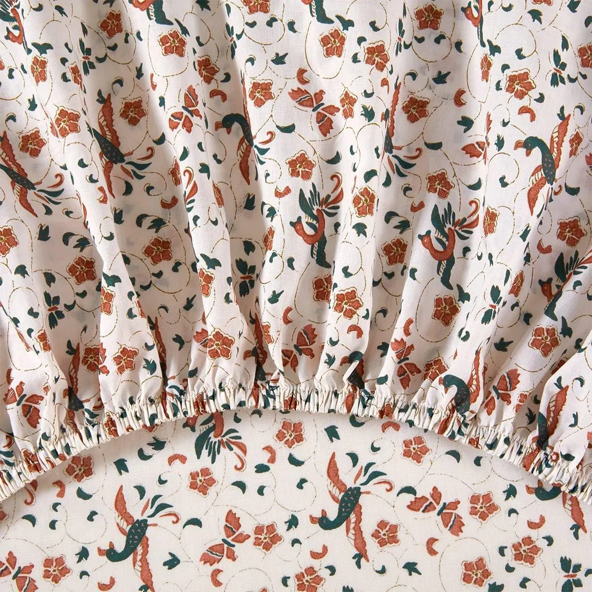 Yves Delorme Golestan Multicolor Full 55 x 79 in Fitted Sheet Extra Soft and Cooling Luxury Sheets, 100% Natural Organic Cotton - Breathable and Durable