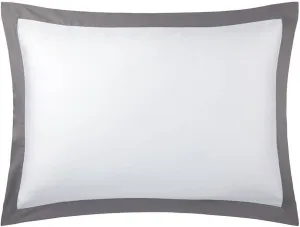 Yves Delorme Linea Platine (Platinum Grey) King 21 x 37 in Sham - Extra Soft and Warm Luxury Sheets, 100% Natural Organic French Bed Linens - Breathable and Durable
