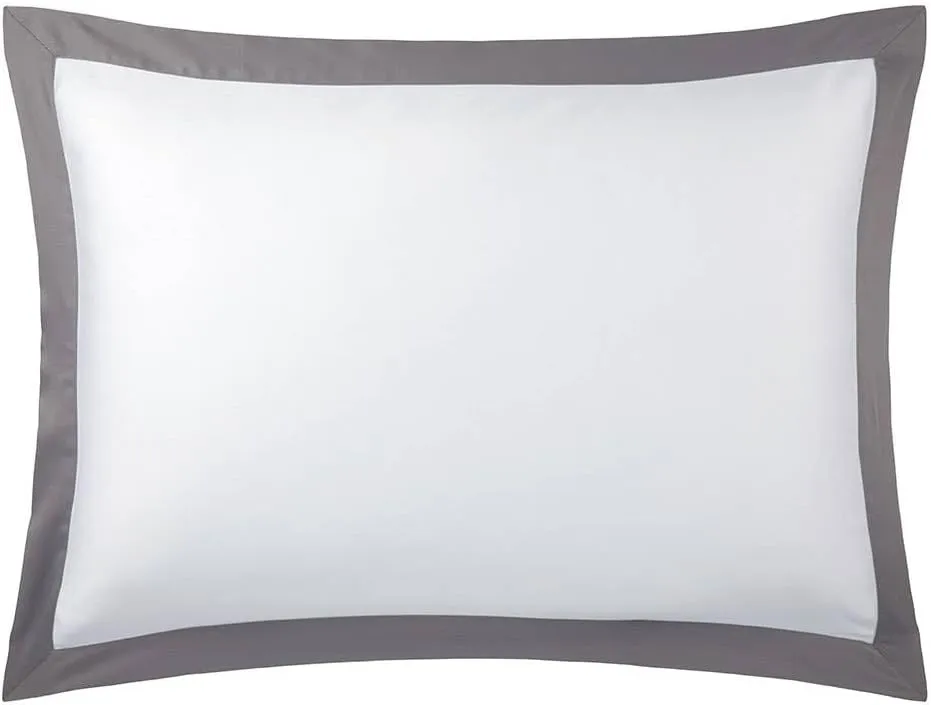 Yves Delorme Linea Platine (Platinum Grey) King 21 x 37 in Sham - Extra Soft and Warm Luxury Sheets, 100% Natural Organic French Bed Linens - Breathable and Durable