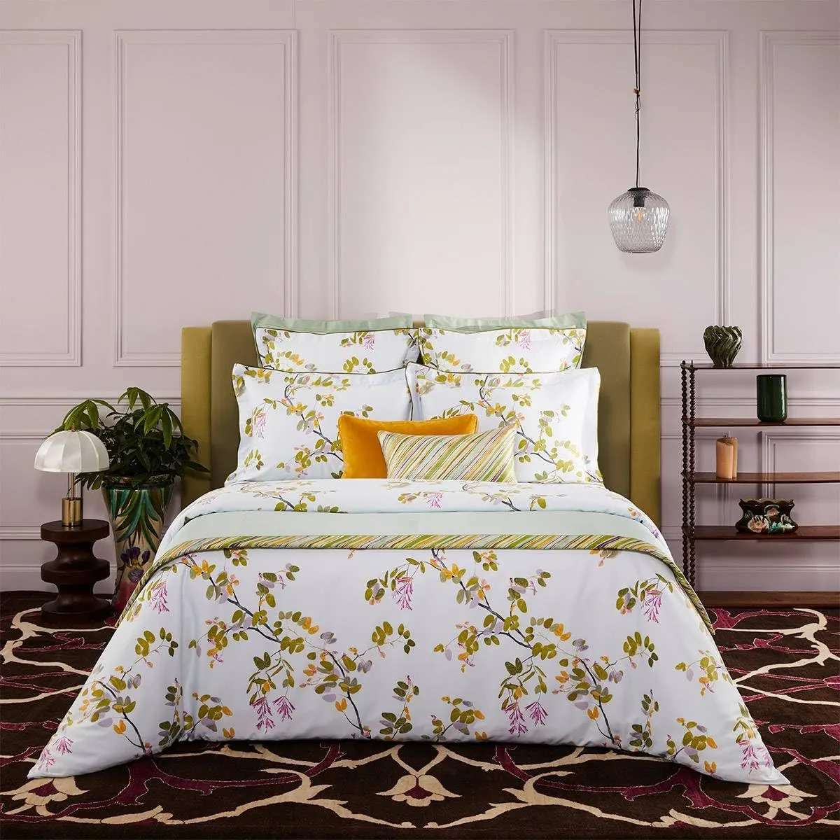 Yves Delorme Luciole Multicolor Queen 63 x 81 in Fitted Sheet - Extra Soft and Warm Luxury Sheets, 100% Natural Organic French Bed Linens - Breathable and Durable