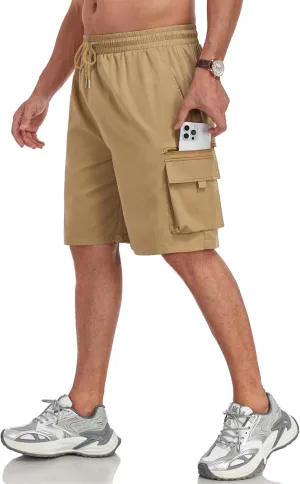 ZAFUL Mens Casual Shorts Flat Pocket Zipper Cargo Shorts Fashion Summer Short Drawstring Outdoor Twill Shorts with 6 Pockets