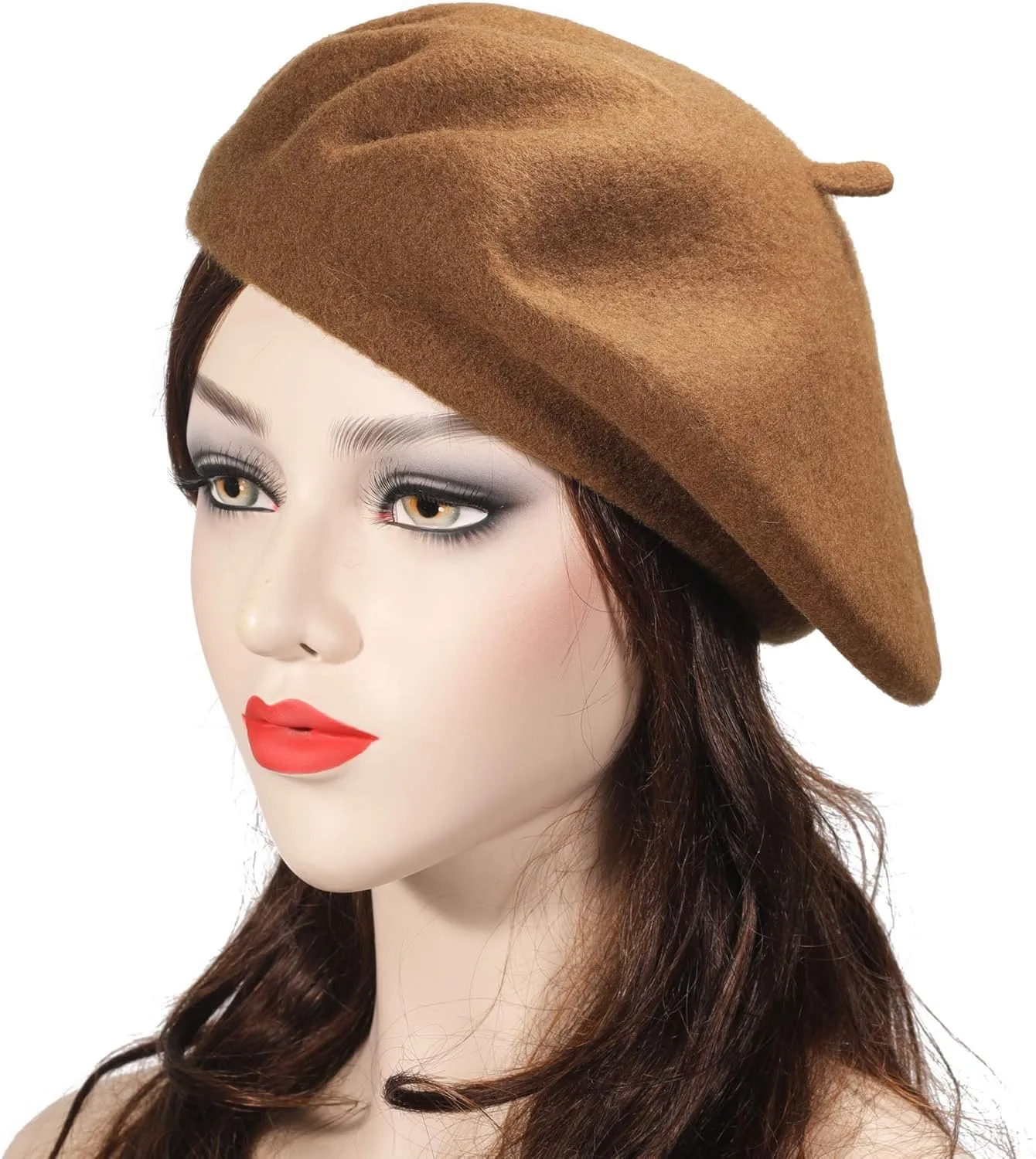 ZLYC Wool French Beret Hat Solid Color Beret Cap for Women Girls