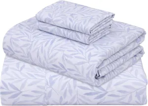 ZOYER 100% Cotton Sheets - Cooling & Crisp Queen Size Percale Sheets, 16" Deep Pockets Bed Set, Lightweight & Breathable, Durable, 4 Pieces, Blue Autumn