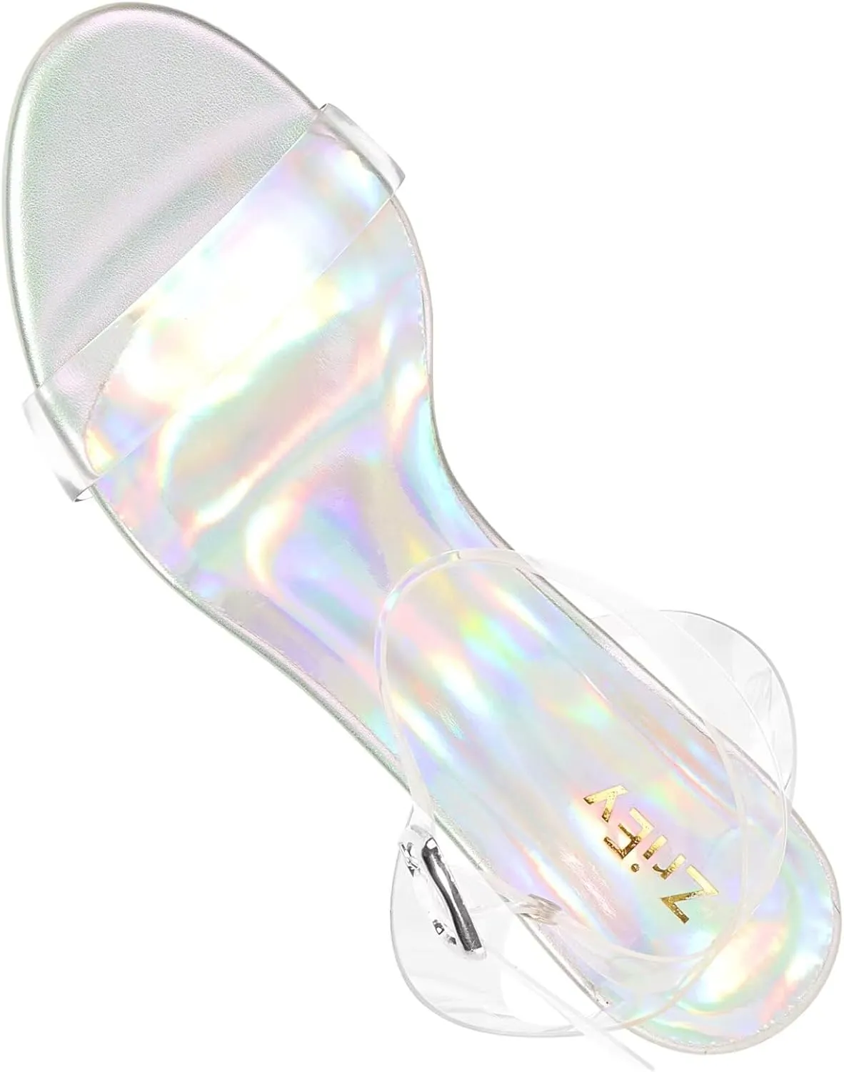 ZriEy Clear Block Sandals Chunky Heels for Women 3.35 Inch Open Toe Adjustable Ankle Strap Pump Sandals for Weddings Parties Daily Wear